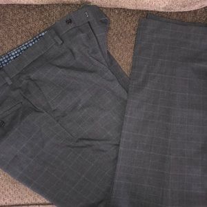 Charcoal/Blue Checkered Mens Michael Kors Pants